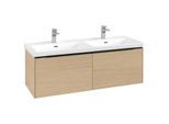 Villeroy und Boch Subway 3.0 Waschtisch-Unterschrank C567L1VJ 127,2x42,9x47,8cm, mit LED/Griff Volcano black, nordic oak