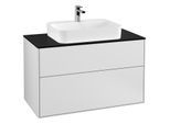 Villeroy und Boch Finion Waschtischunterschrank G35200MT 100x60,3cm, Emotion, Abdeckplatte black matt, White matt lacquer