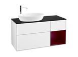 Villeroy und Boch Finion Waschtischunterschrank G932HBGF 120cm, Abdeckplatte black matt, Emotion, Regale Peony matt lacquer, Glossy white lacquer