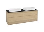 Villeroy und Boch Finion Waschtischunterschrank G31200PC 160x60,3cm, Emotion, Abdeckplatte black matt, Oak Veneer