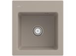 Villeroy und Boch Subway 45 XS Einbauspüle 678101AM mit Ablaufgarnitur und Handbetätigung, 475 x 510 mm, Almond