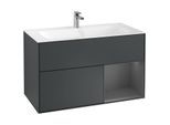 Villeroy und Boch Finion Waschtischunterschrank F040GKHG 99,6x59,1x49,8cm, Regal rechts Anthracite matt, Midnight Blue Matt Lacquer