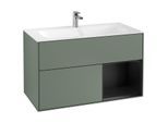 Villeroy und Boch Finion Waschtischunterschrank F040PDGM 99,6x59,1x49,8cm, Regal rechts Black matt lacquer, Olive Matt Lacquer