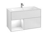 Villeroy und Boch Finion Waschtischunterschrank F030GFMT 99,6x59,1x49,8cm, Regal links Glossy white lacquer, White matt lacquer