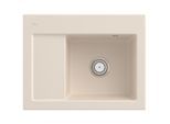 Villeroy und Boch Subway 45 Compact Einbauspüle 331301FU rechts, mit Ablaufgarnitur, 650 x 510 mm, Handbetätigung, ivory CeramicPlus