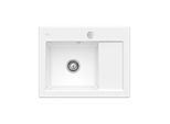 Villeroy & Boch Subway 45 Compact Einbauspüle 331202KG links, mit Ablaufgarnitur und Exzenterbetätigung, 650 x 510 mm, Snow White