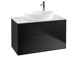Villeroy und Boch Finion Waschtischunterschrank F88100PD 100x60,3cm, Abdeckplatte white matt, Black matt lacquer