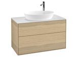 Villeroy und Boch Finion Waschtischunterschrank F88100PC 100x60,3cm, Abdeckplatte white matt, Oak Veneer