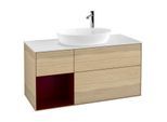 Villeroy und Boch Finion Waschtischunterschrank G941HBPC 120cm, Abdeckplatte white matt, Emotion, Regale Peony matt lacquer, Oak Veneer