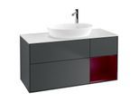 Villeroy und Boch Finion Waschtischunterschrank G951HBHG 120cm, Abdeckplatte white matt, Emotion, Regale Peony matt lacquer, Midnight Blue Matt Lacquer