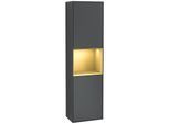 Villeroy und Boch Finion Hochschrank F460HFHG 41,8x151,6x27cm, links, Regal Gold Matt Lacquer, Midnight Blue Matt Lacquer