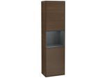 Villeroy und Boch Finion Hochschrank F460HGGN 41,8x151,6x27cm, links, Regal Midnight Blue Matt Lacquer, Walnut veneer