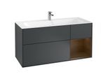 Villeroy und Boch Finion Waschtischunterschrank F070GNHG 119,6x59,1cm, Regal rechts Walnut veneer, Midnight Blue Matt Lacquer