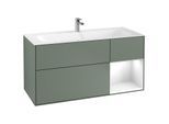 Villeroy und Boch Finion Waschtischunterschrank F070GFGM 119,6x59,1cm, Regal rechts Glossy white lacquer, Olive Matt Lacquer
