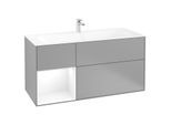 Villeroy und Boch Finion Waschtischunterschrank F060MTGK 119,6x59,1cm, Regal links White matt lacquer, Anthracite matt