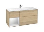 Villeroy und Boch Finion Waschtischunterschrank F060MTPC 119,6x59,1cm, Regal links White matt lacquer, Oak Veneer