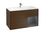 Villeroy und Boch Finion Waschtischunterschrank G040GKGN 99,6x59,1cm, Emotion, Regal rechts Anthracite matt, Walnut veneer
