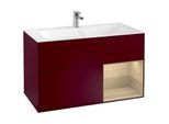 Villeroy und Boch Finion Waschtischunterschrank G040PCHB 99,6x59,1cm, Emotion, Regal rechts Oak Veneer, Peony Matt