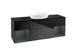 Villeroy und Boch Finion Waschtischunterschrank FD02HGPD 120cm, Abdeckplatte black matt, Regale Midnight matt lacquer, Black matt lacquer