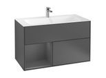 Villeroy und Boch Finion Waschtischunterschrank G030GKGK 99,6x59,1cm, Wandbeleuchtung, Regal links Anthracite matt, Anthracite matt