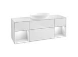 Villeroy und Boch Finion Waschtischunterschrank FD01MTMT 120cm, Abdeckplatte white matt, Regale White matt lacquer, White matt lacquer