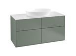 Villeroy und Boch Finion Waschtischunterschrank FA3100GM 120x60,3cm, Abdeckplatte white matt, Olive Matt Lacquer