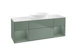 Villeroy und Boch Finion Waschtischunterschrank GD01GMGM 120cm, Abdeckplatte white matt, Emotion, Regale Olive matt lacquer, Olive Matt Lacquer