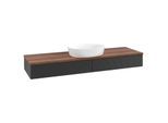 Villeroy und Boch Antao Waschtisch-Unterschrank K14112PD 160x19x50cm, Waschbeckenplattenfarbe warm walnut, black matt lacquer