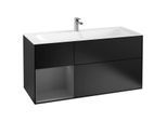 Villeroy und Boch Finion Waschtischunterschrank G060GKPD 119,6x59,1cm, Emotion, Regal links Anthracite matt, Black matt lacquer