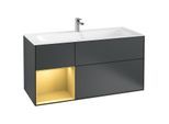 Villeroy und Boch Finion Waschtischunterschrank G060HFHG 119,6x59,1cm, Emotion, Regal links Gold matt, Midnight Blue Matt Lacquer