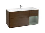 Villeroy und Boch Finion Waschtischunterschrank G070GMGN 119,6x59,1cm, Emotion, Regal rechts Olive Matt Lacquer, Walnut veneer