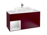 Villeroy und Boch Finion Waschtischunterschrank G411MTHB 120cm, Abdeckplatte white matt, Emotion, Regal links White matt lacquer, Peony Matt