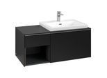 Villeroy und Boch Subway 3.0 Waschtisch-Unterschrank C571L0VL 100,1x42,25x51,6cm, mit LED/Griff Aluminium glänzend, volcano black