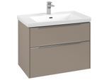 Villeroy und Boch Subway 3.0 Waschtisch-Unterschrank C57400VM 77,2x57,6x47,8cm, ohne LED/Griff Aluminium glänzend, taupe