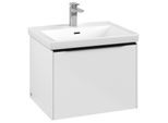 Villeroy und Boch Subway 3.0 Waschtisch-Unterschrank C577L1VE 57,2x42,9x47,8cm, mit LED/Griff Volcano black, brilliant white