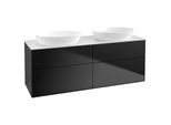 Villeroy und Boch Finion Waschtischunterschrank GA8100PD 160x60,3cm, Emotion, Abdeckplatte white matt, Black matt lacquer