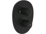 Villeroy und Boch Antao Fertigmontageset TVS111001000K5 Unterputz-Thermostat mit Einwege-Mengenregulierung, matt black