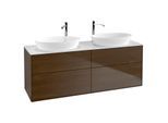 Villeroy und Boch Finion Waschtischunterschrank G96100GN 160x60,3cm, Emotion, Abdeckplatte white matt, Walnut veneer