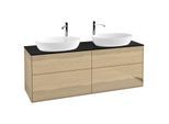 Villeroy und Boch Finion Waschtischunterschrank G96200PC 160x60,3cm, Emotion, Abdeckplatte black matt, Oak Veneer