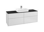 Villeroy und Boch Finion Waschtischunterschrank F44200MT 160x60,3cm, Abdeckplatte black matt, White matt lacquer