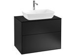 Villeroy und Boch Finion Waschtischunterschrank F75200PD 80x60,3cm, Abdeckplatte black matt, Black matt lacquer