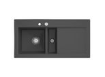 Villeroy und Boch Subway 60 Einbauspüle 677002i4 links, mit Ablaufgarnitur, Excenterbetätigung, 1000 x 510 mm, graphit CeramicPlus