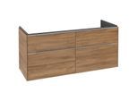 Villeroy und Boch Subway 3.0 Waschtisch-Unterschrank C568L0RH 127,2x56,6x47,8cm, mit LED/Griff Aluminium glänzend, kansas oak