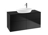 Villeroy und Boch Finion Waschtischunterschrank F91200PD 120x60,3cm, Abdeckplatte black matt, Black matt lacquer