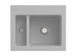 Villeroy und Boch Subway 60 XM Einbauspüle 678001SM mit Ablaufgarnitur, 620 x 510 mm, Handbetätigung, steam CeramicPlus