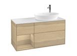 Villeroy und Boch Finion Waschtischunterschrank G921PCPC 120cm, Abdeckplatte white matt, Emotion, Regale Oak Veneer, Oak Veneer