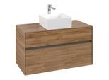 Villeroy und Boch Collaro Waschtischunterschrank C03800RH 100x54,8x50cm, Waschtisch mittig, Kansas Oak