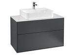 Villeroy und Boch Finion Waschtischunterschrank G10100HG 100x60,3x50,1cm, Abdeckplatte white matt, Midnight Blue Matt Lacquer