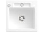 Villeroy und Boch Siluet Spüle 334502RW mit Ablaufgarnitur und Exzenterbetätigung, Stone White