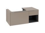 Villeroy und Boch Subway 3.0 Waschtisch-Unterschrank C572L0VM 100,1x42,25x51,6cm, mit LED/Griff Aluminium glänzend, taupe